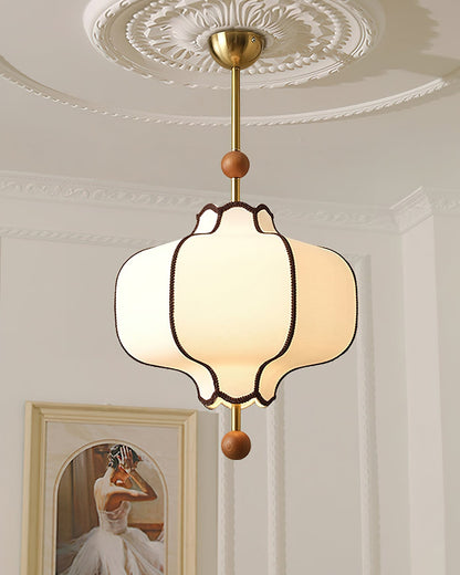 Soft Frame Gold Walnut Fabric Pendant