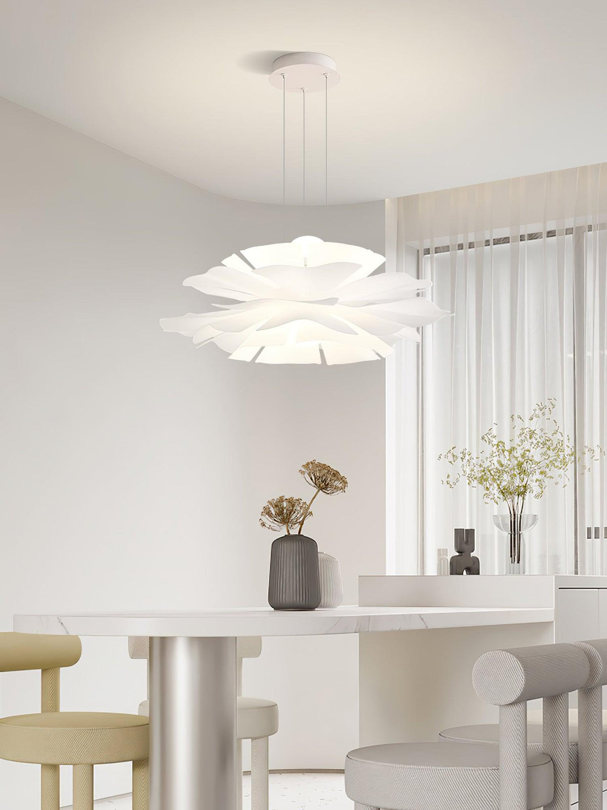 Softfold White Acrylic Pendant