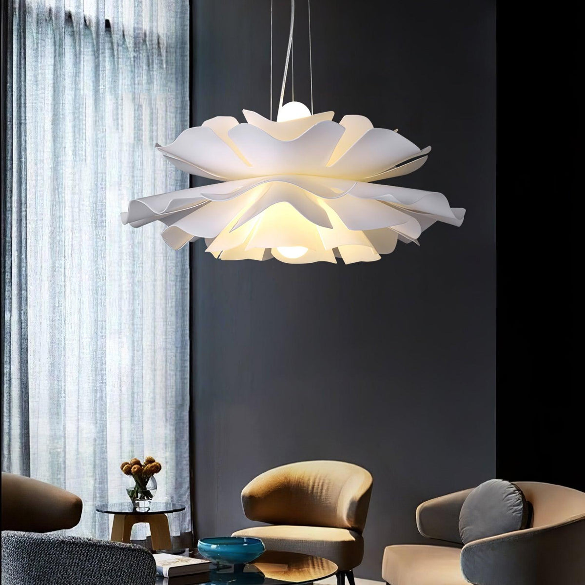 Softfold White Acrylic Pendant