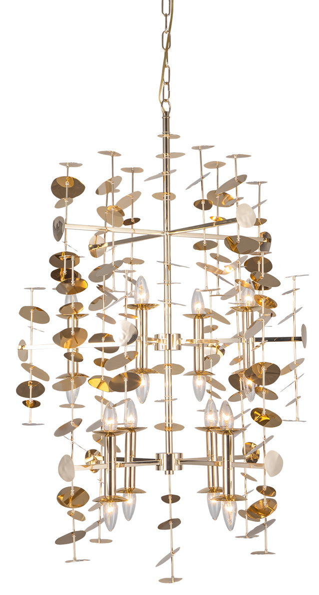 Solara Spire Polished Brass Chandelier