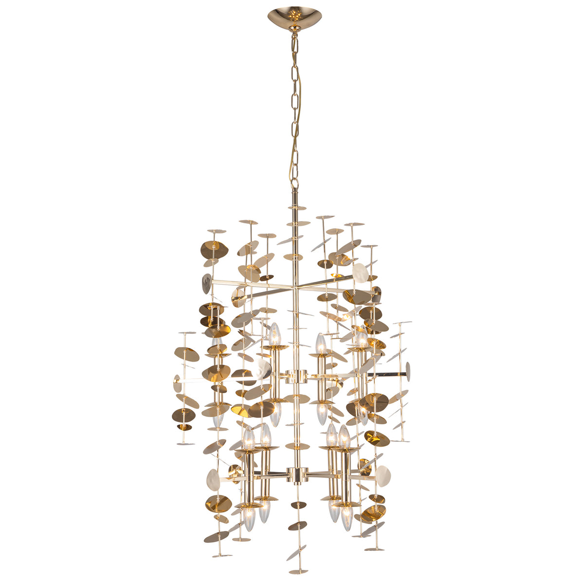 Solara Spire Polished Brass Chandelier