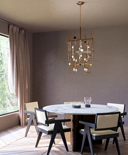 Solara Spire Polished Brass Chandelier