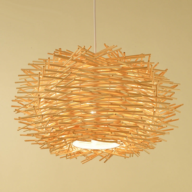 Southeast Asian Rattan Birdcage Pendant Light