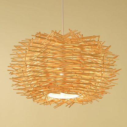 Southeast Asian Rattan Birdcage Pendant Light