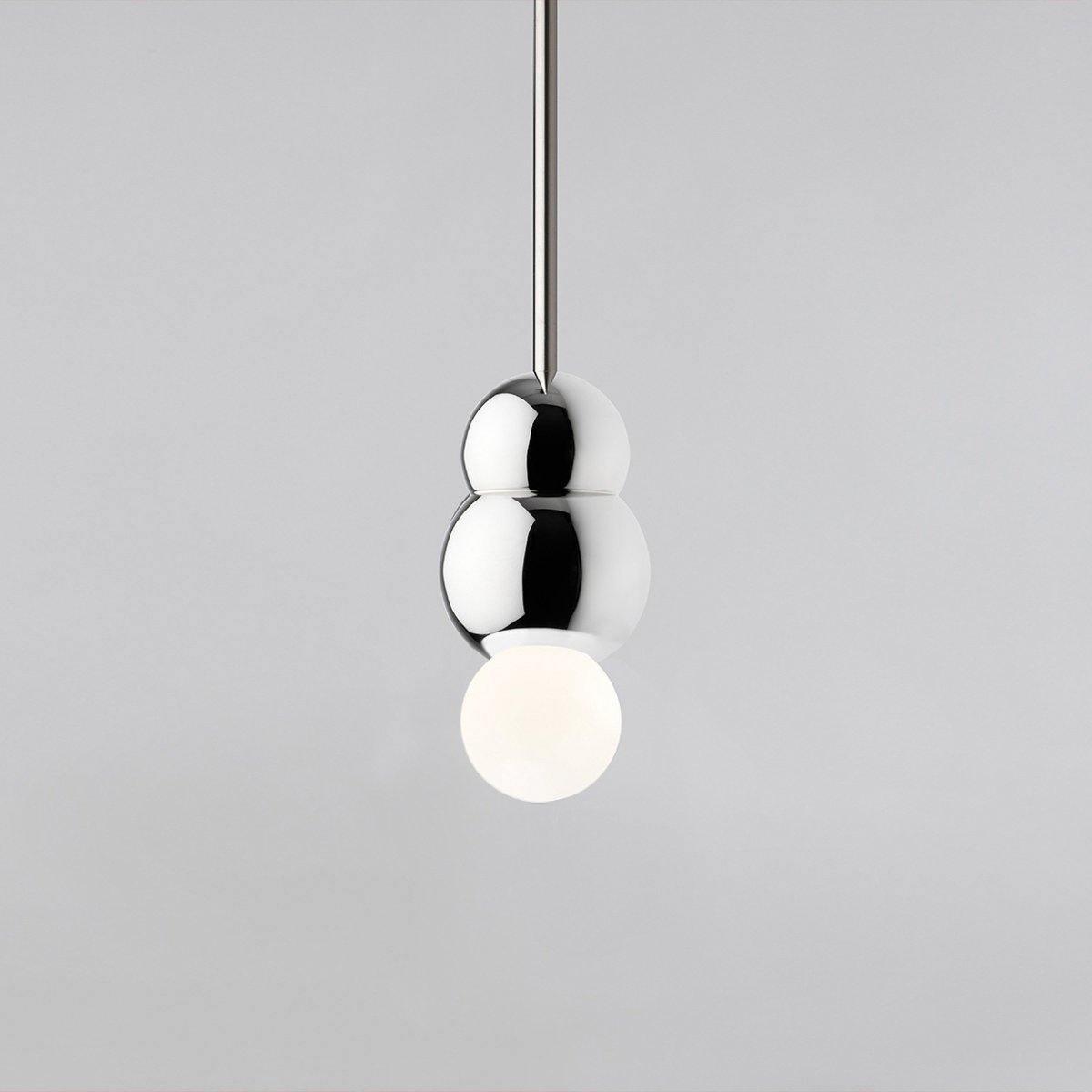Ball Series Pendant Light ∅ 3.14″ x H 5.03″ / Dia 8cm x H 12.8cm / Chrome / Suspension Rod Pendant light