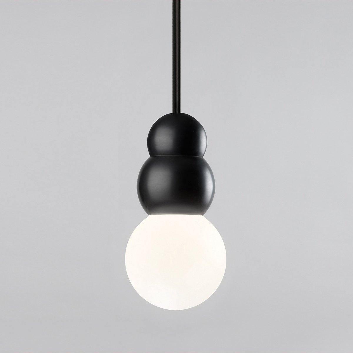 Ball Series Pendant Light ∅ 3.9″ x H 6.81″ / Dia 10cm x H 17.3cm / Black / Suspension Rod Pendant light