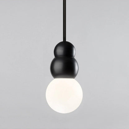 Ball Series Pendant Light ∅ 3.9″ x H 6.81″ / Dia 10cm x H 17.3cm / Black / Suspension Rod Pendant light