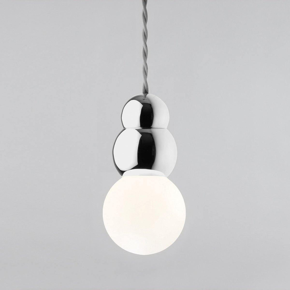 Ball Series Pendant Light ∅ 3.9″ x H 6.81″ / Dia 10cm x H 17.3cm / Chrome / Hanging Cable Pendant light