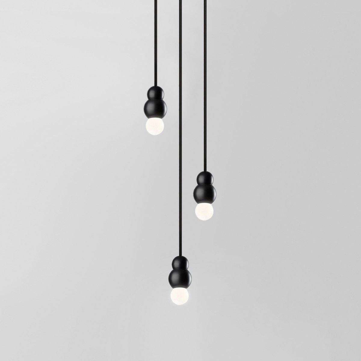 Ball Series Pendant Light 3heads ∅ 3.14″ x H 5.03″ / Dia 8cm x H 12.8cm / Black / Suspension Rod Pendant light