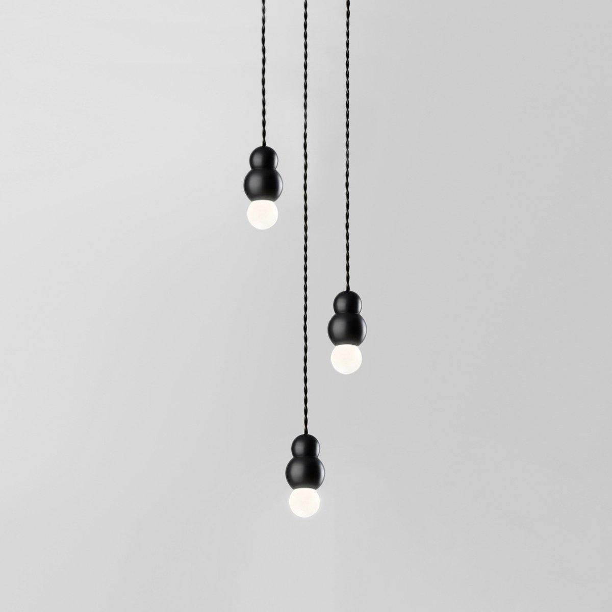 Ball Series Pendant Light 3heads ∅ 3.14″ x H 5.03″ / Dia 8cm x H 12.8cm / Black / Hanging Cable Pendant light