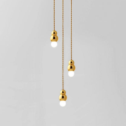 Ball Series Pendant Light 3heads ∅ 3.14″ x H 5.03″ / Dia 8cm x H 12.8cm / Gold / Hanging Cable Pendant light
