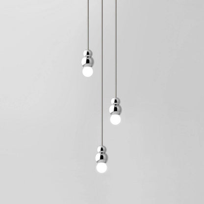 Ball Series Pendant Light 3heads ∅ 3.14″ x H 5.03″ / Dia 8cm x H 12.8cm / Chrome / Suspension Rod Pendant light