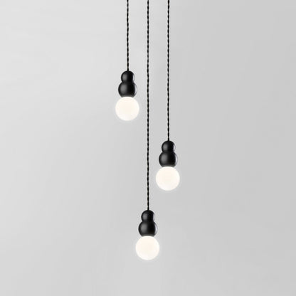 Ball Series Pendant Light 3heads ∅ 3.9″ x H 6.81″ / Dia 10cm x H 17.3cm / Black / Hanging Cable Pendant light