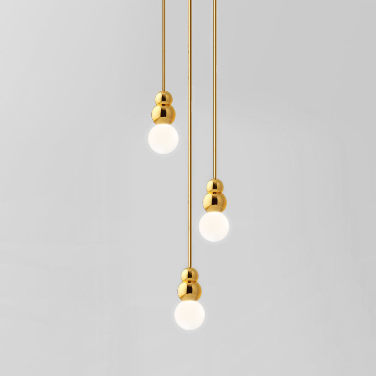 Ball Series Pendant Light 3heads ∅ 3.9″ x H 6.81″ / Dia 10cm x H 17.3cm / Gold / Suspension Rod Pendant light