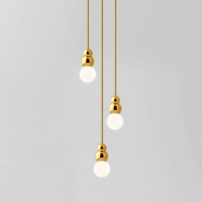 Ball Series Pendant Light 3heads ∅ 3.9″ x H 6.81″ / Dia 10cm x H 17.3cm / Gold / Suspension Rod Pendant light