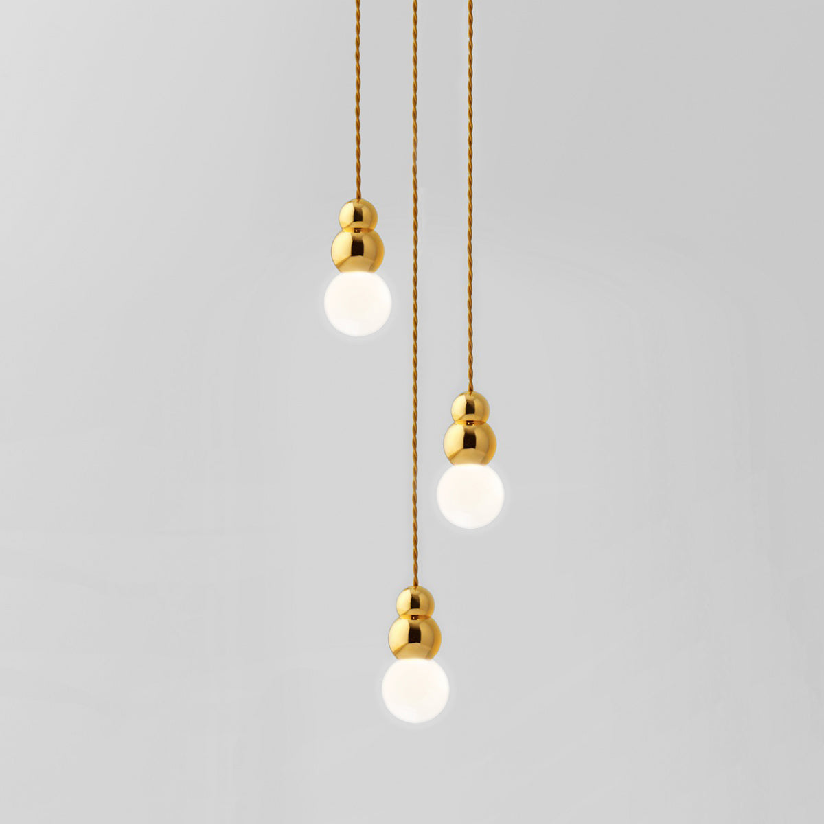 Ball Series Pendant Light 3heads ∅ 3.9″ x H 6.81″ / Dia 10cm x H 17.3cm / Gold / Hanging Cable Pendant light