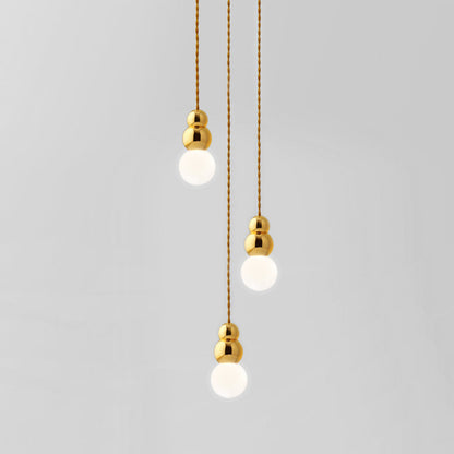 Ball Series Pendant Light 3heads ∅ 3.9″ x H 6.81″ / Dia 10cm x H 17.3cm / Gold / Hanging Cable Pendant light
