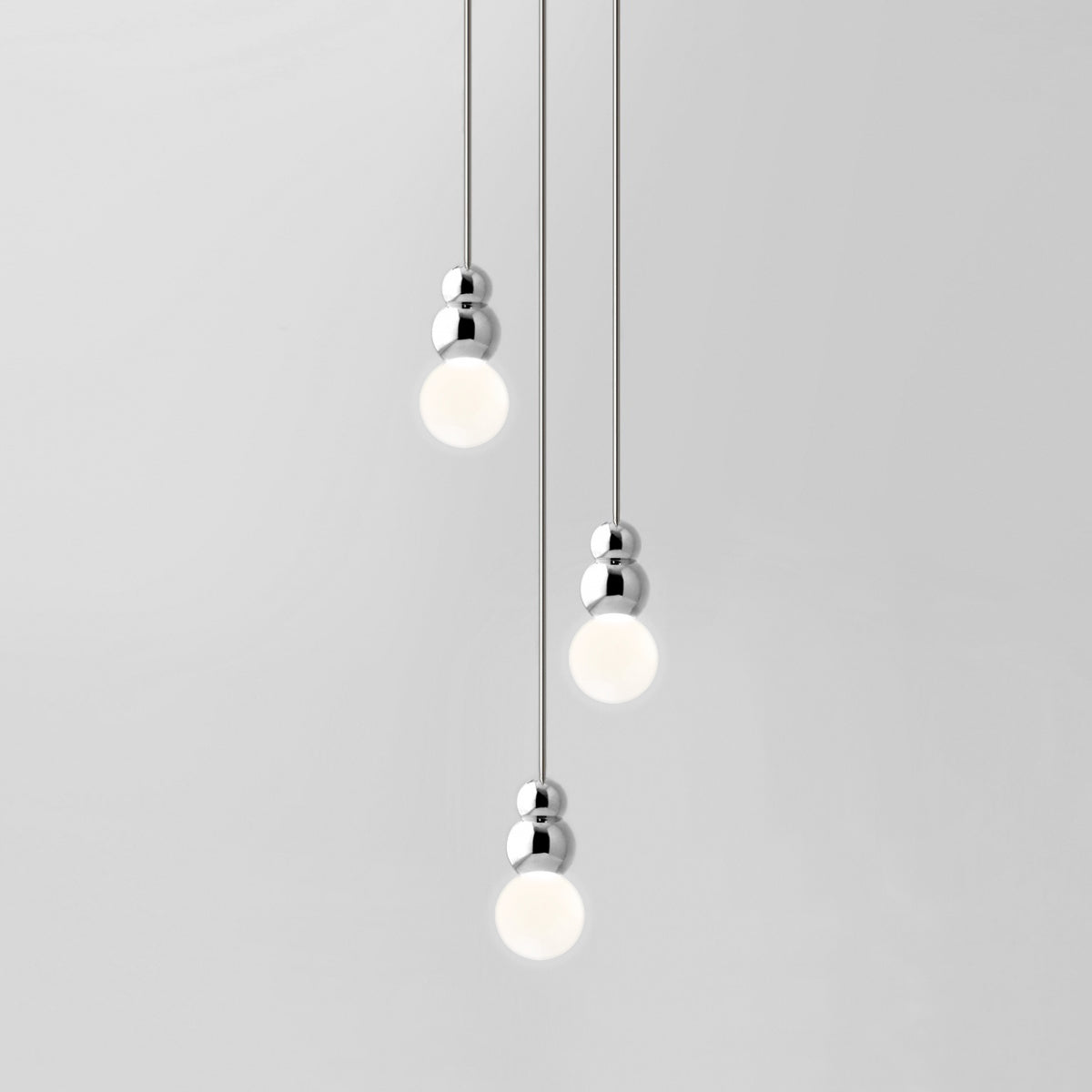 Ball Series Pendant Light 3heads ∅ 3.9″ x H 6.81″ / Dia 10cm x H 17.3cm / Chrome / Suspension Rod Pendant light