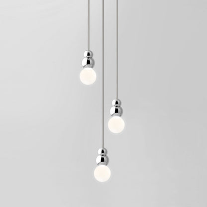 Ball Series Pendant Light 3heads ∅ 3.9″ x H 6.81″ / Dia 10cm x H 17.3cm / Chrome / Suspension Rod Pendant light