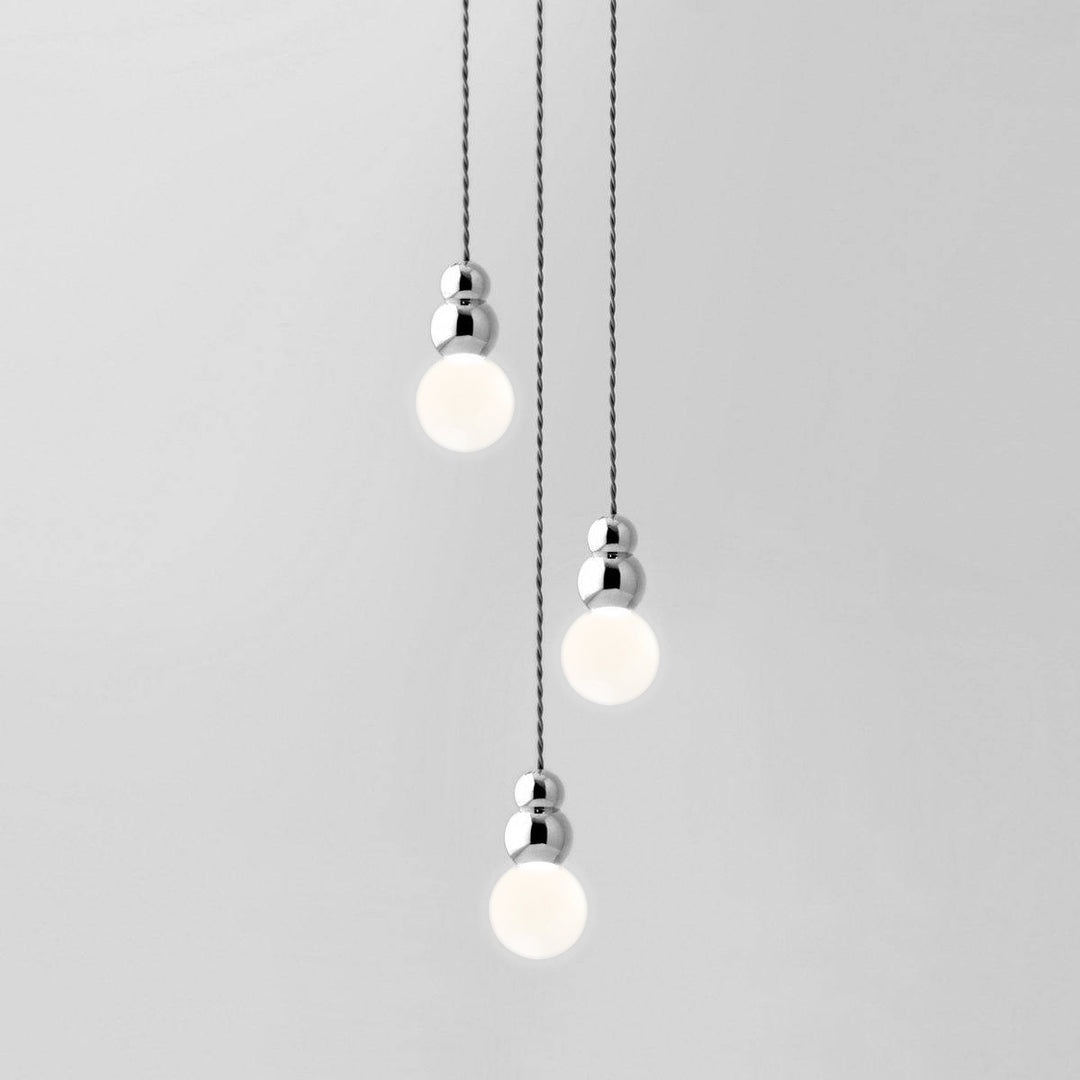 Ball Series Pendant Light 3heads ∅ 3.9″ x H 6.81″ / Dia 10cm x H 17.3cm / Chrome / Hanging Cable Pendant light