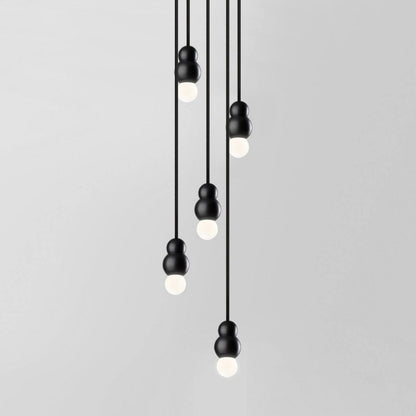 Ball Series Pendant Light 5heads ∅ 3.14″ x H 5.03″ / Dia 8cm x H 12.8cm / Black / Suspension Rod Pendant light
