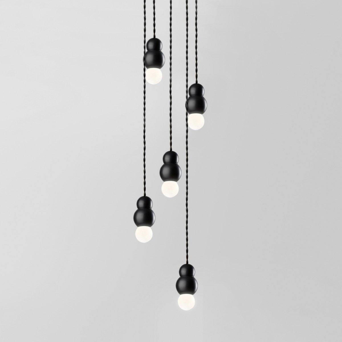 Ball Series Pendant Light 5heads ∅ 3.14″ x H 5.03″ / Dia 8cm x H 12.8cm / Black / Hanging Cable Pendant light