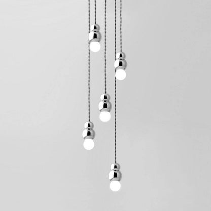 Ball Series Pendant Light 5heads ∅ 3.14″ x H 5.03″ / Dia 8cm x H 12.8cm / Chrome / Hanging Cable Pendant light