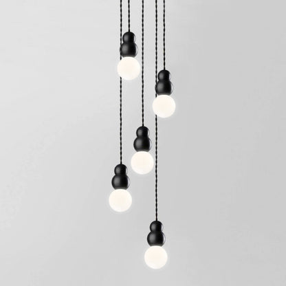 Ball Series Pendant Light 5heads ∅ 3.9″ x H 6.81″ / Dia 10cm x H 17.3cm / Black / Hanging Cable Pendant light