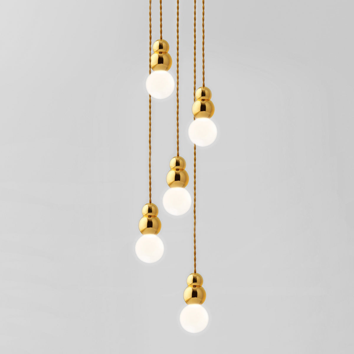 Ball Series Pendant Light 5heads ∅ 3.9″ x H 6.81″ / Dia 10cm x H 17.3cm / Gold / Hanging Cable Pendant light