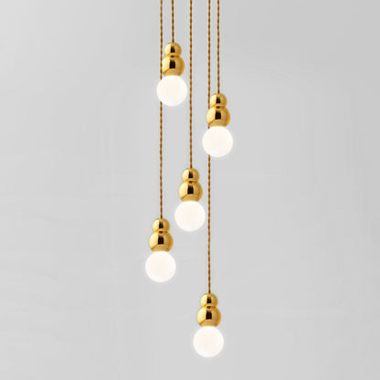 Ball Series Pendant Light 5heads ∅ 3.9″ x H 6.81″ / Dia 10cm x H 17.3cm / Gold / Hanging Cable Pendant light