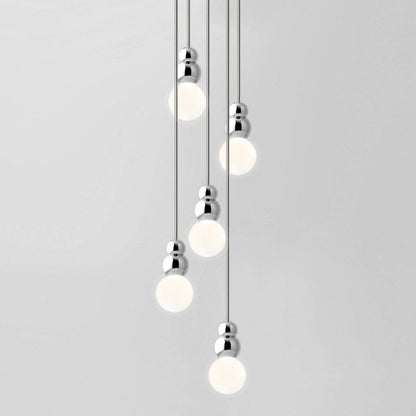 Ball Series Pendant Light 5heads ∅ 3.9″ x H 6.81″ / Dia 10cm x H 17.3cm / Chrome / Suspension Rod Pendant light