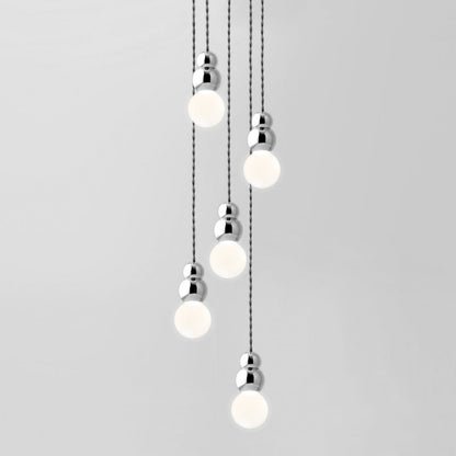 Ball Series Pendant Light 5heads ∅ 3.9″ x H 6.81″ / Dia 10cm x H 17.3cm / Chrome / Hanging Cable Pendant light