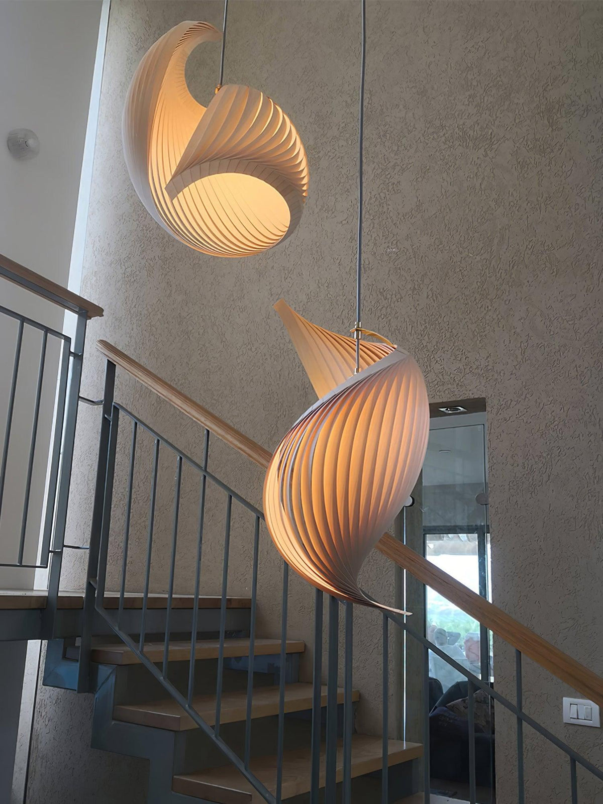 Spiravelle Wood Shell Multi-Light Pendant