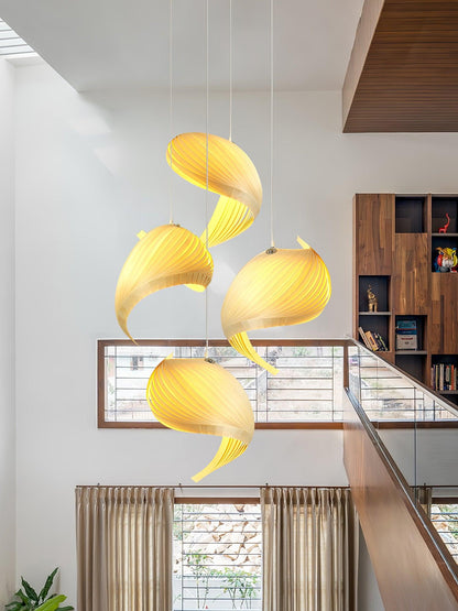 Spiravelle Wood Shell Multi-Light Pendant