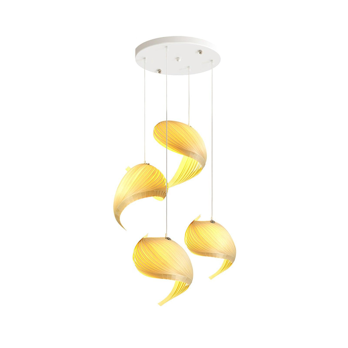 Spiravelle Wood Shell Multi-Light Pendant