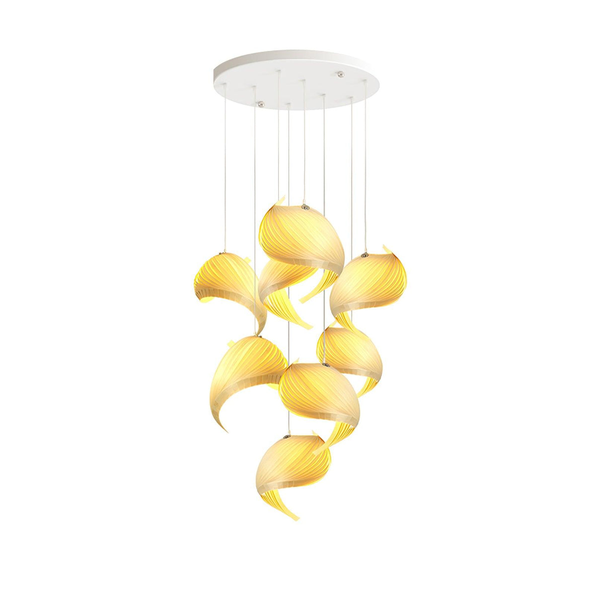Spiravelle Wood Shell Multi-Light Pendant