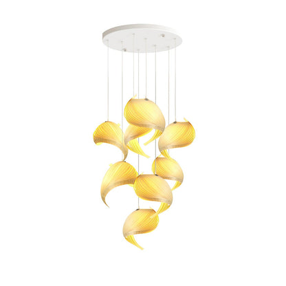 Spiravelle Wood Shell Multi-Light Pendant
