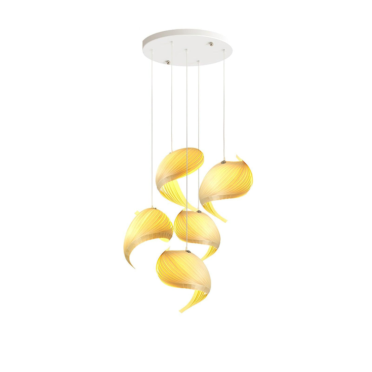 Spiravelle Wood Shell Multi-Light Pendant