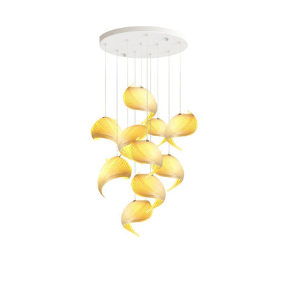 Spiravelle Wood Shell Multi-Light Pendant