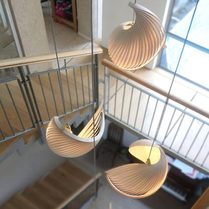 Spiravelle Wood Shell Multi-Light Pendant