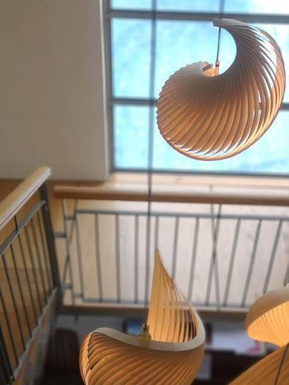 Spiravelle Wood Shell Multi-Light Pendant