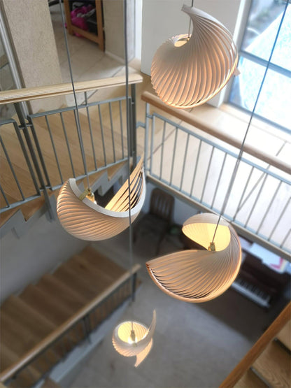 Spiravelle Wood Shell Multi-Light Pendant