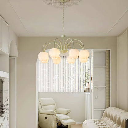 Springcup Matcha White Glass Chandelier