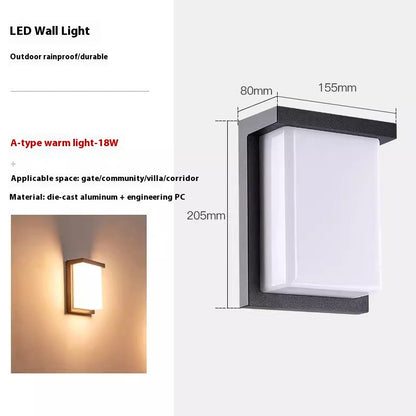 Square Waterproof Outdoor LED Wall Light / Warm White Light / A 36W
