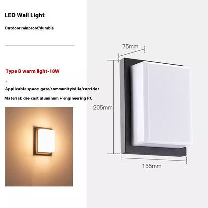 Square Waterproof Outdoor LED Wall Light / Warm White Light / B 36W