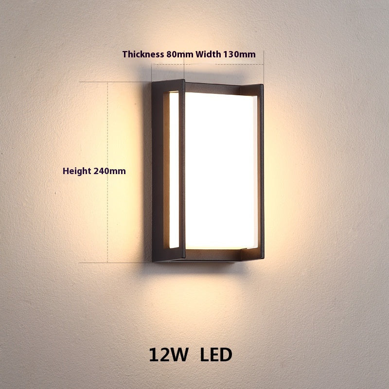 Square Waterproof Outdoor LED Wall Light / Warm White Light / A 18W