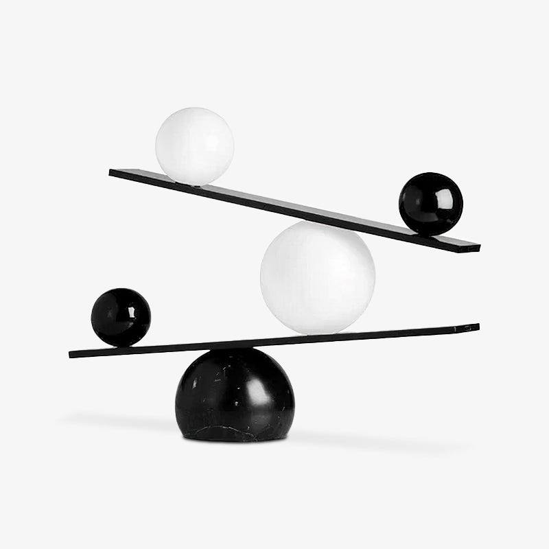 Static Spheres Black Gold Marble Table Lamp