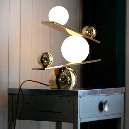 Static Spheres Black Gold Marble Table Lamp