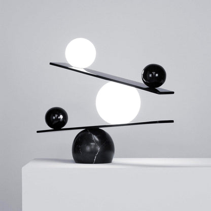 Static Spheres Black Gold Marble Table Lamp