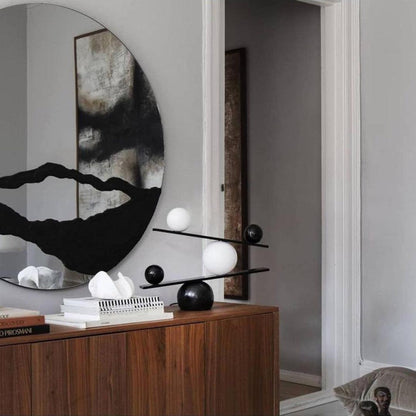 Static Spheres Black Gold Marble Table Lamp